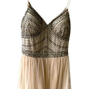 Marina beaded dress with tulle. Size 12.